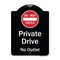 Signmission Designer Series-Private Drive No Outlet With Do Not Enter Symbol, 24" H, BW-1824-9931 A-DES-BW-1824-9931 - alternate 1